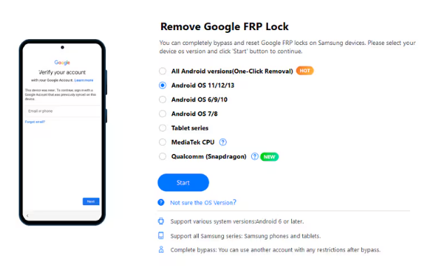 google & samsung accounts removed